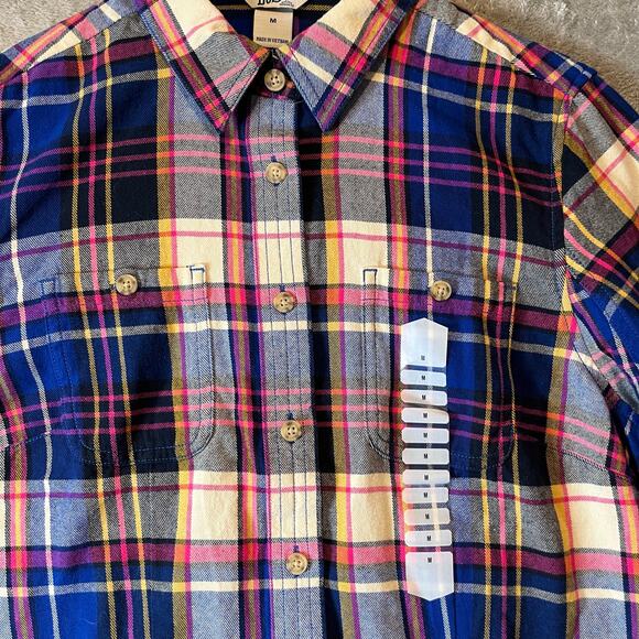 Duluth Women's Free Swingin' Flannel Shirt Size Medium New Ultra Bright Plaid - Picture 3 of 8